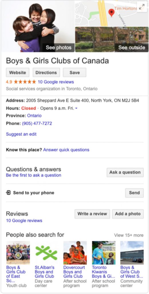 WebBGC Google My Business Profile